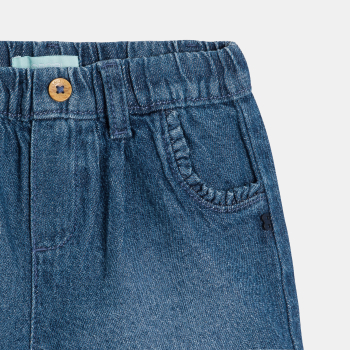 شورت جينز أرزق غامق للفتاة الرضيعة